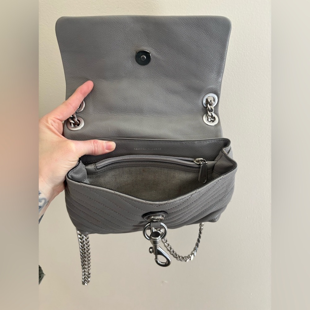 Rebecca Minkoff Small Edie Crossbody in Stone Grey - Picture 10 of 12